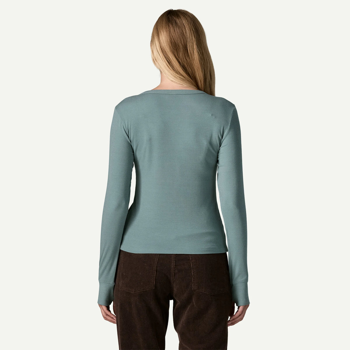 W's Long-Sleeved Rib-Knit Henley
