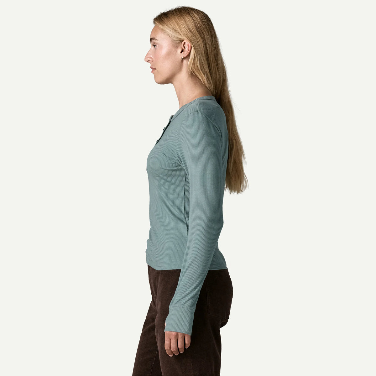 W's Long-Sleeved Rib-Knit Henley